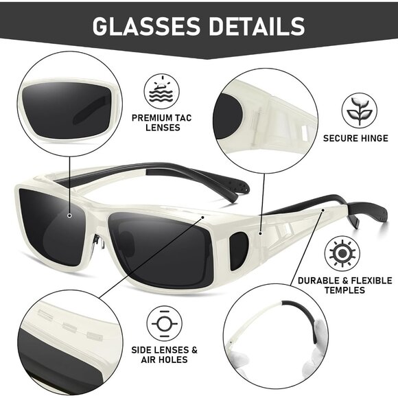Polarized Over Glasses Sunglasses UV400 Protection Outdoor Driving Men Women - Picture 5 of 6